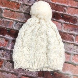 Toddler Cream & Silver Sparkle Knit Pom Pom Beanie